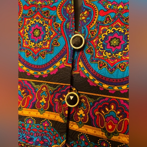 Women’s size 8 adrianna papell Colorful Botton Top Multicolored Stylish Top - Picture 5 of 6